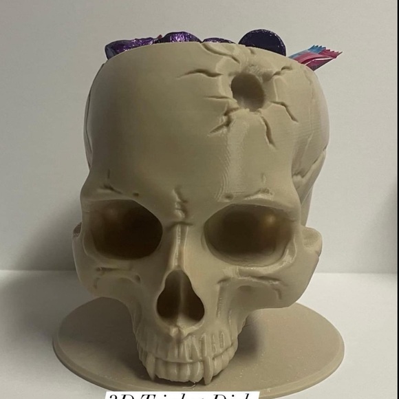 3D Printed Skull Candy Dish - Beige - Picture 1 of 1